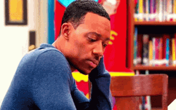 Defeated Tyler James Williams Looking Down GIF