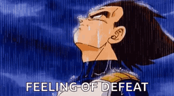 Defeated Vegeta Crying In The Rain GIF