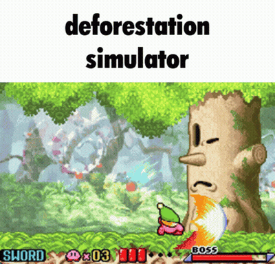 Deforestation Simulator Tree With Face GIF