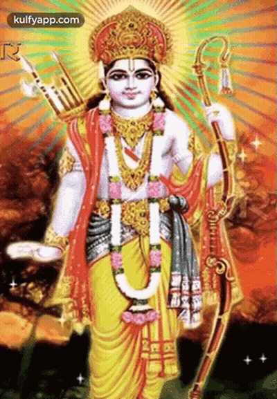 Deity Holding Bow And Arrow GIF
