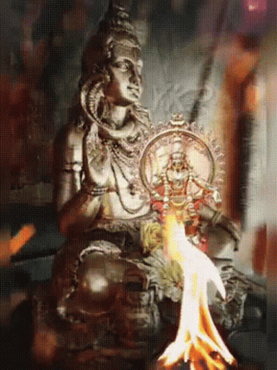 Deity Statue With Fire GIF
