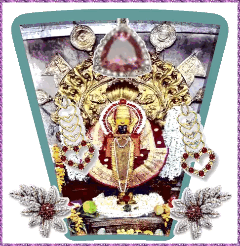 Deity Statue With Purple Border Sticker