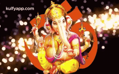Deity With Crown Holding Sword GIF