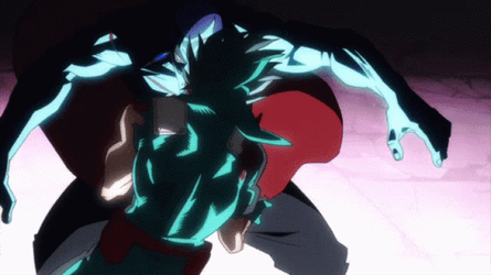 Deku Fighting And Throwing Multiple Punch GIF