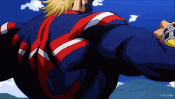 Deku Fighting With All Might GIF