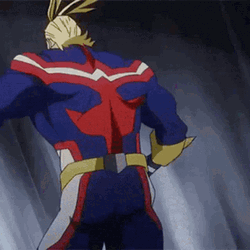 Deku Fighting With All Might While Running GIF
