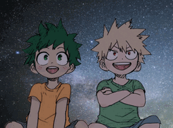 Deku With Bakugo Stargazing GIF