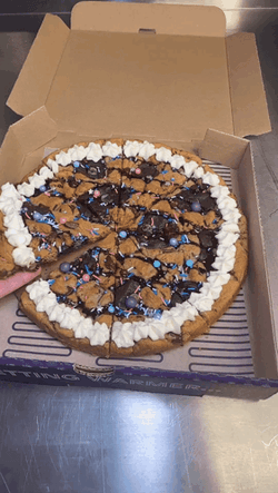 Delectable Round Choco Cookie Cake Sliced GIF