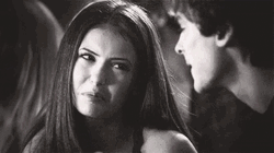 Delena Couple Fun Flirting Sad Face Vampire Diaries GIF