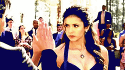 Delena Flirting Stare Dance Party Vampire Diaries GIF