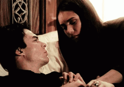 Delena Vampire Diaries Tired Cuddle Bed GIF