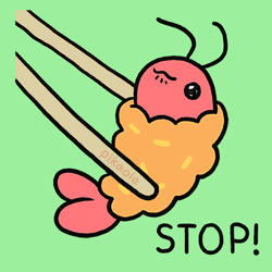 Delicious Shrimp Saying Stop GIF