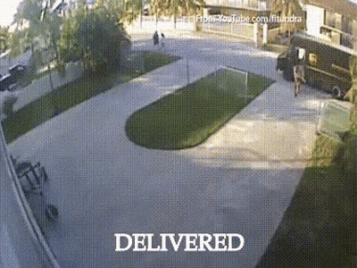 Delivery Truck With Delivered Sign GIF