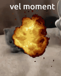 Deltarune Explosion Cute Small Gray Cat GIF