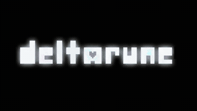 Deltarune White Letters Black Background GIF