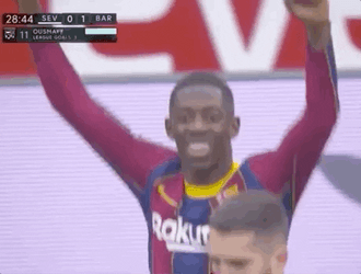 Dembele Fist On Air Winning Team GIF
