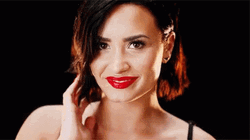 Demi Lovato Touching Hair GIF