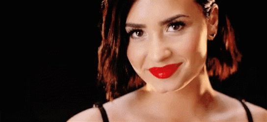 Demi Lovato Winking Smile GIF