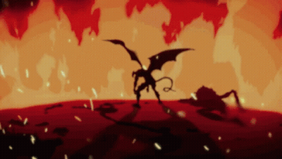Demon Silhouette In Field GIF