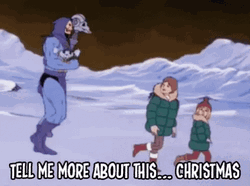 Demon Skeletor Tell Me About Christmas  GIF