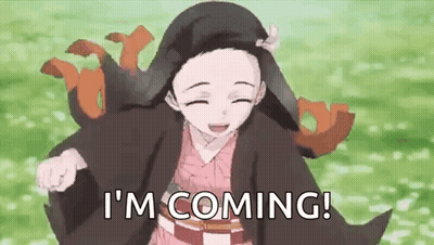 Demon Slayer Girl Smiling Saying I'm Coming GIF