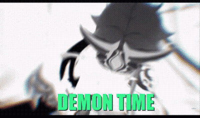 Demon Time Monster On White Background GIF