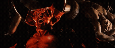 Demon With Horns And Snake Background GIF