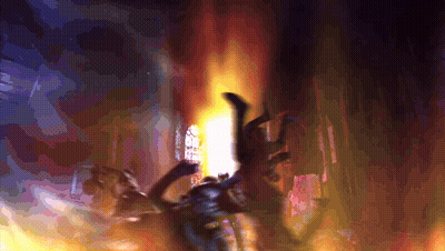 Demon With Horns And Sword GIF