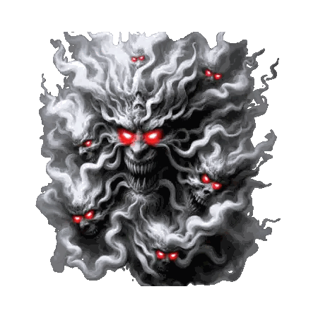 Demon With Red Eyes And Smoke Sticker