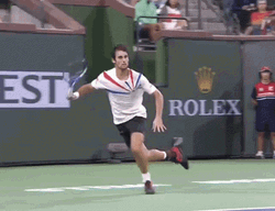 Denis Shapovalov Almost Missing A Shot GIF
