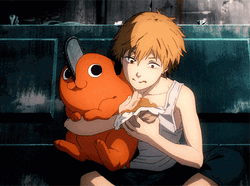 Denji Feeding Pochita GIF
