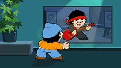 Dennis And Gnasher Headbanging GIF