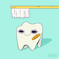 Dentist Brushing Aww Touched Teeth Cartoon GIF