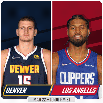 Denver And Los Angeles Basketball Players GIF