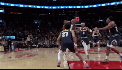 Denver Basketball Player Number 27 Blocking Shot GIF