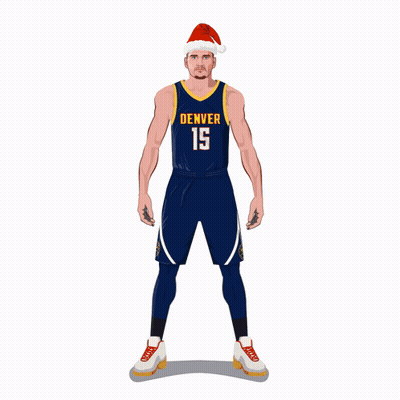 Denver Basketball Player Santa Hat Shushing GIF