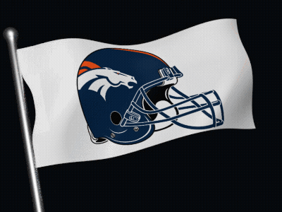Denver Broncos Football Helmet On Flag GIF