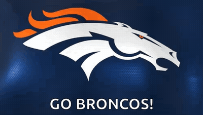 Denver Broncos Logo On Dark Blue Background GIF