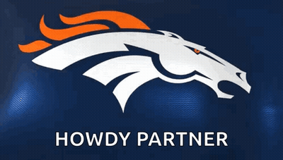 Denver Broncos Logo Saying Howdy Partner GIF