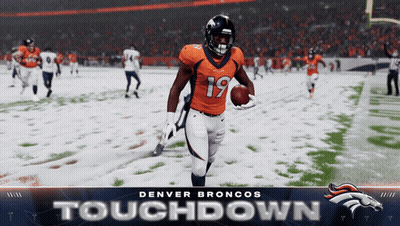 Denver Broncos Player Number 19 Runs With Ball GIF
