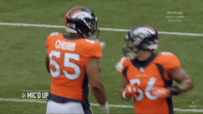 Denver Broncos Players 55 And 56 Hugging GIF