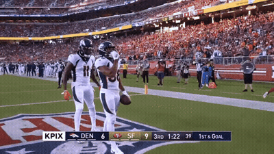 Denver Broncos Players Celebrating Touchdown GIF