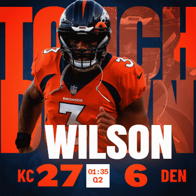 Denver Broncos Wilson Running On Poster GIF