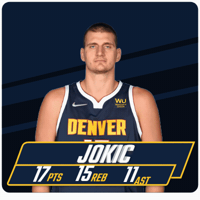 Denver Jokic 17 Pts 15 Reb 11 Assists GIF