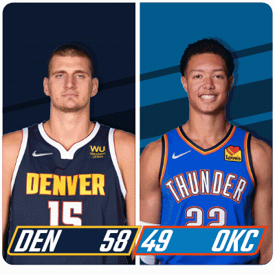 Denver Nuggets And Oklahoma City Thunder Basketball Players GIF