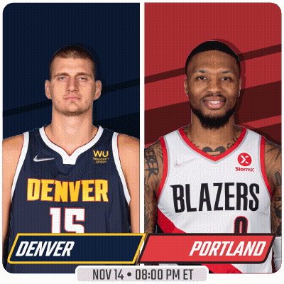 Denver Nuggets Vs Portland Blazers Nov 14Th GIF