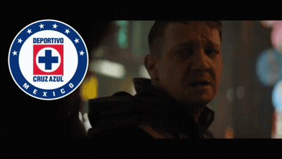 Deportivo Cruz Azul Logo Next To Man's Face GIF
