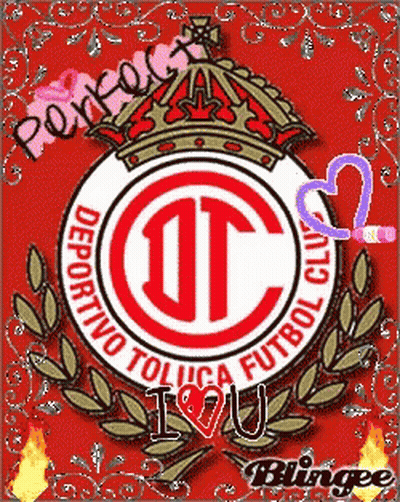 Deportivo Toluca FC Logo Crown Laurel Wreath Red