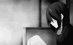 Depressed Anime Face Down GIF
