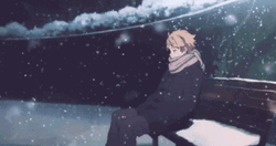Depressed Anime Under The Snow GIF
